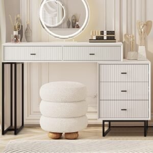 us overseas warehouse free shipping white wood vanity desk vanities modern makeup table with movable drawer chest