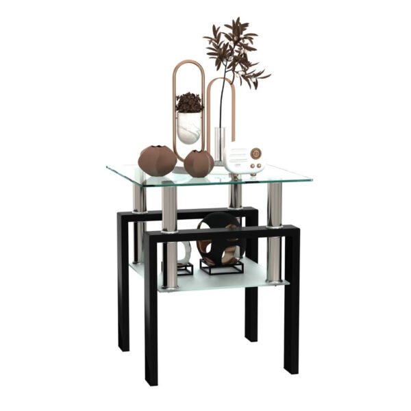 1 piece modern tempered glass tea table coffee, square table for living room, black