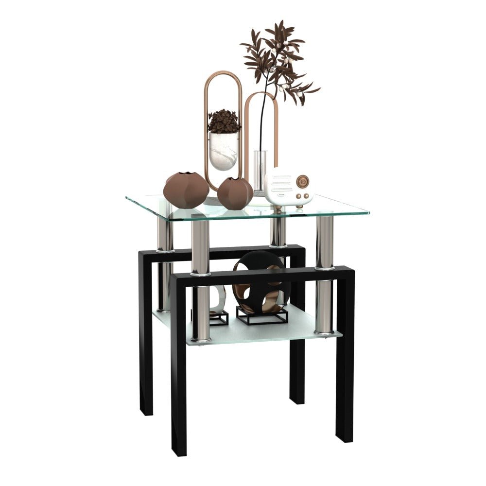 1 piece modern tempered glass tea table coffee, square table for living room, black
