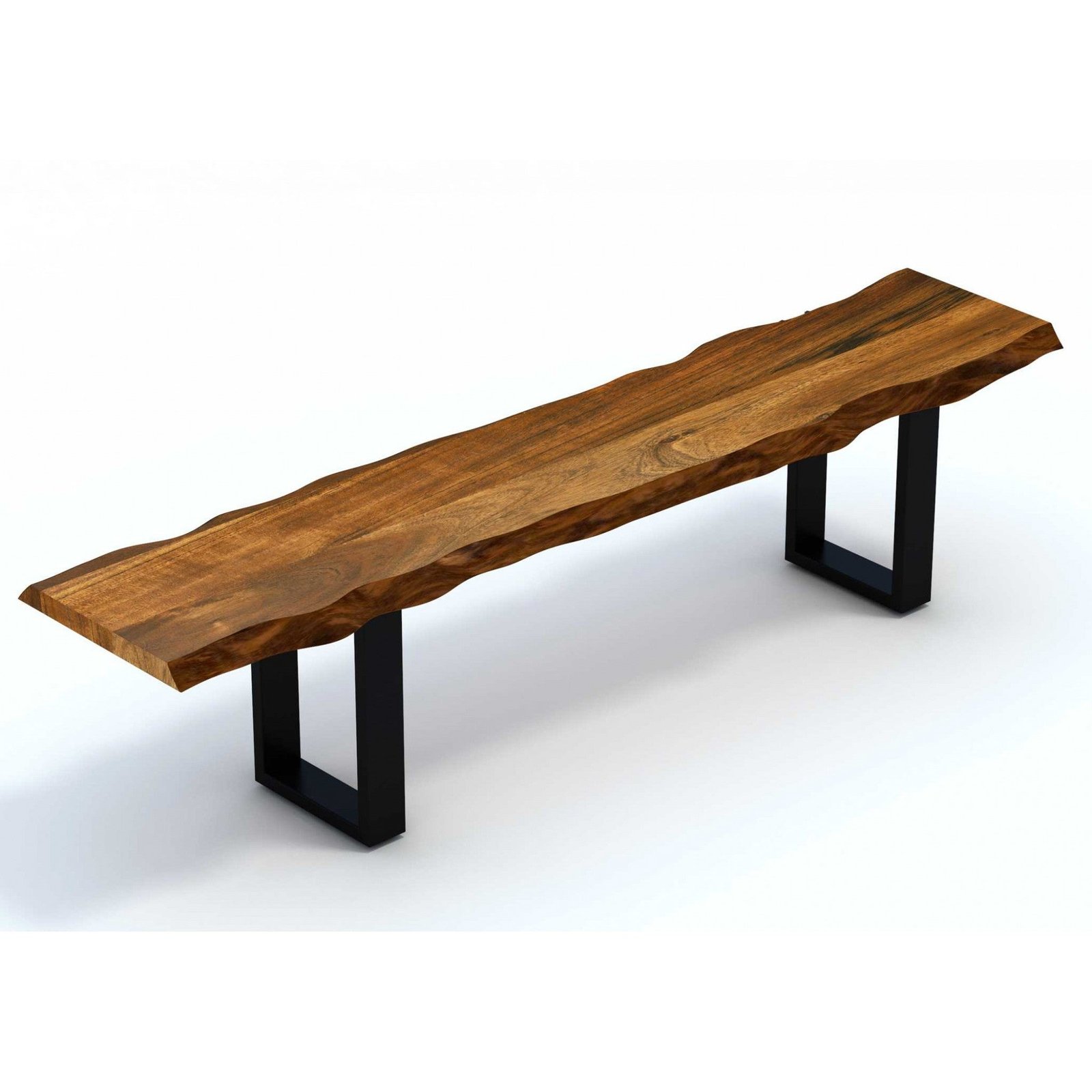 hms 68 live edge solid wood dining bench in brown and black elegant dining room furniture