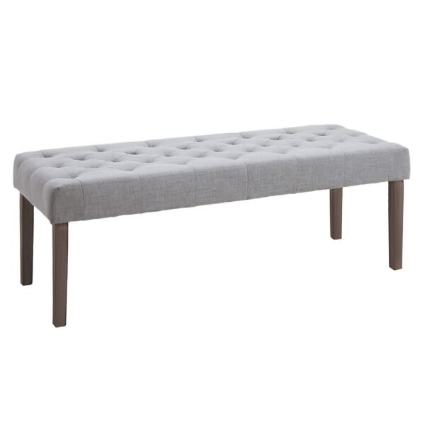 homcom simpletufted grey ottoman accent bench comfortable cushion & fashionable modern design for bedroom furniture