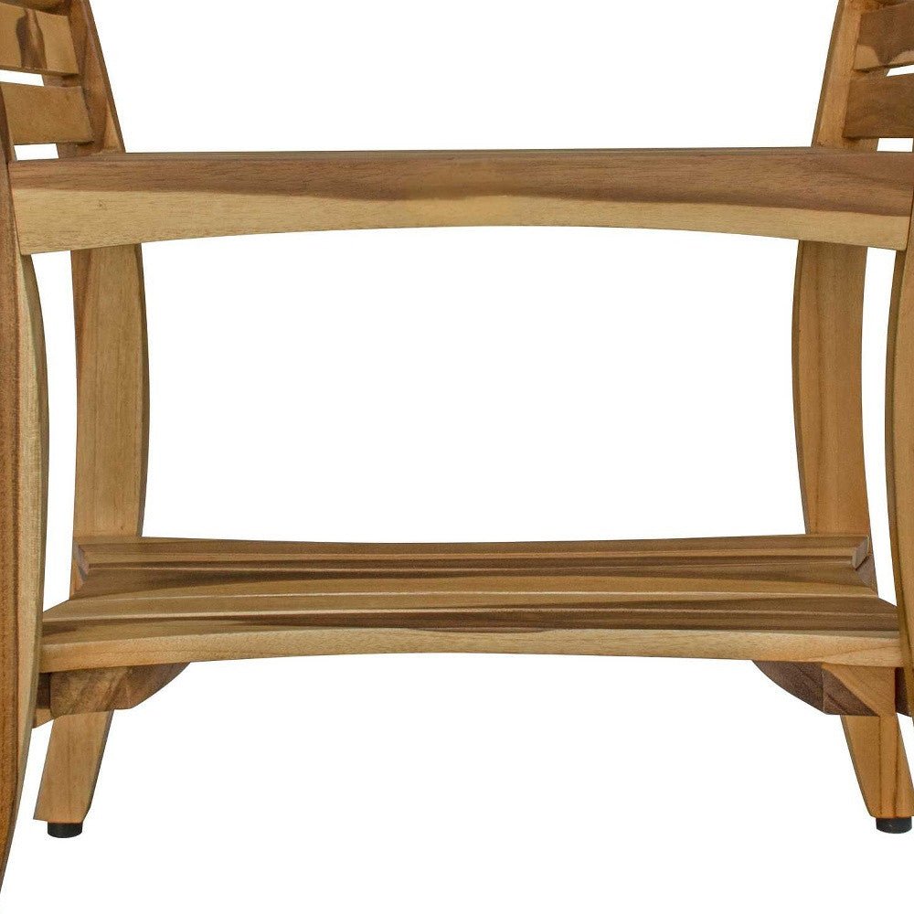 24" natural solid teak wood shower bench with handles versatile usage in bathroom bedroom living room kitchen or school