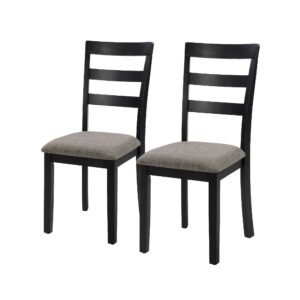 farmhouse style dining chairs set 2 wooden kitchen chairs solid wood legs high ladder back non slip foot pads sturdy dining