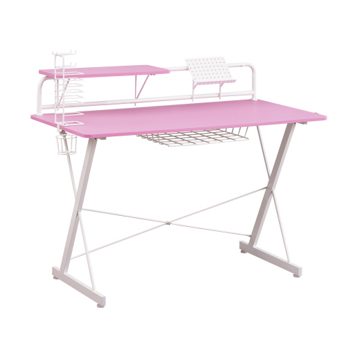 techni sport ts 200 carbon modern design computer gaming desk with shelving for home office bedroom or living room fcj