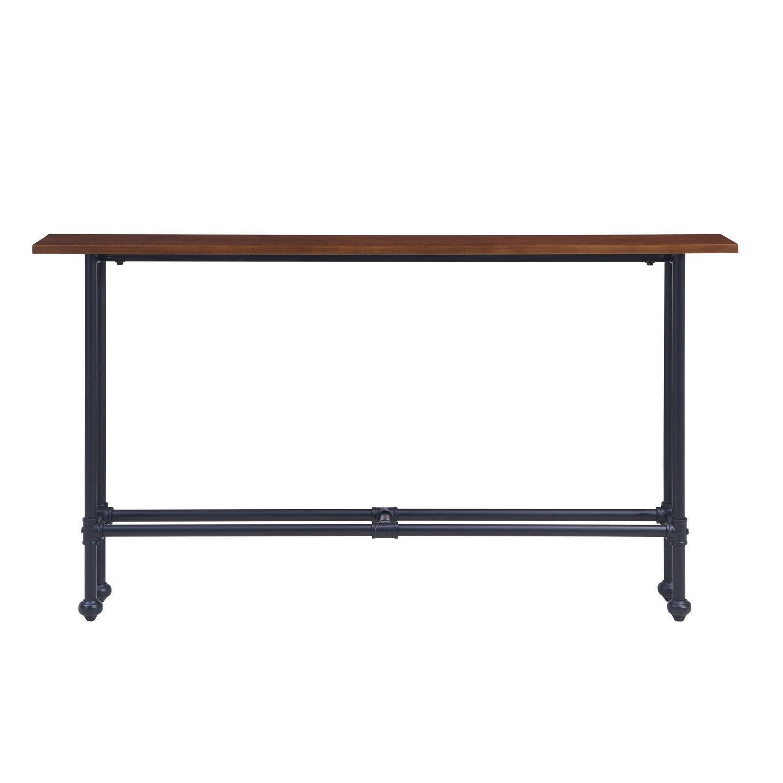 hms 56 espresso and black console table modern solid wood and metal for living room home furniture
