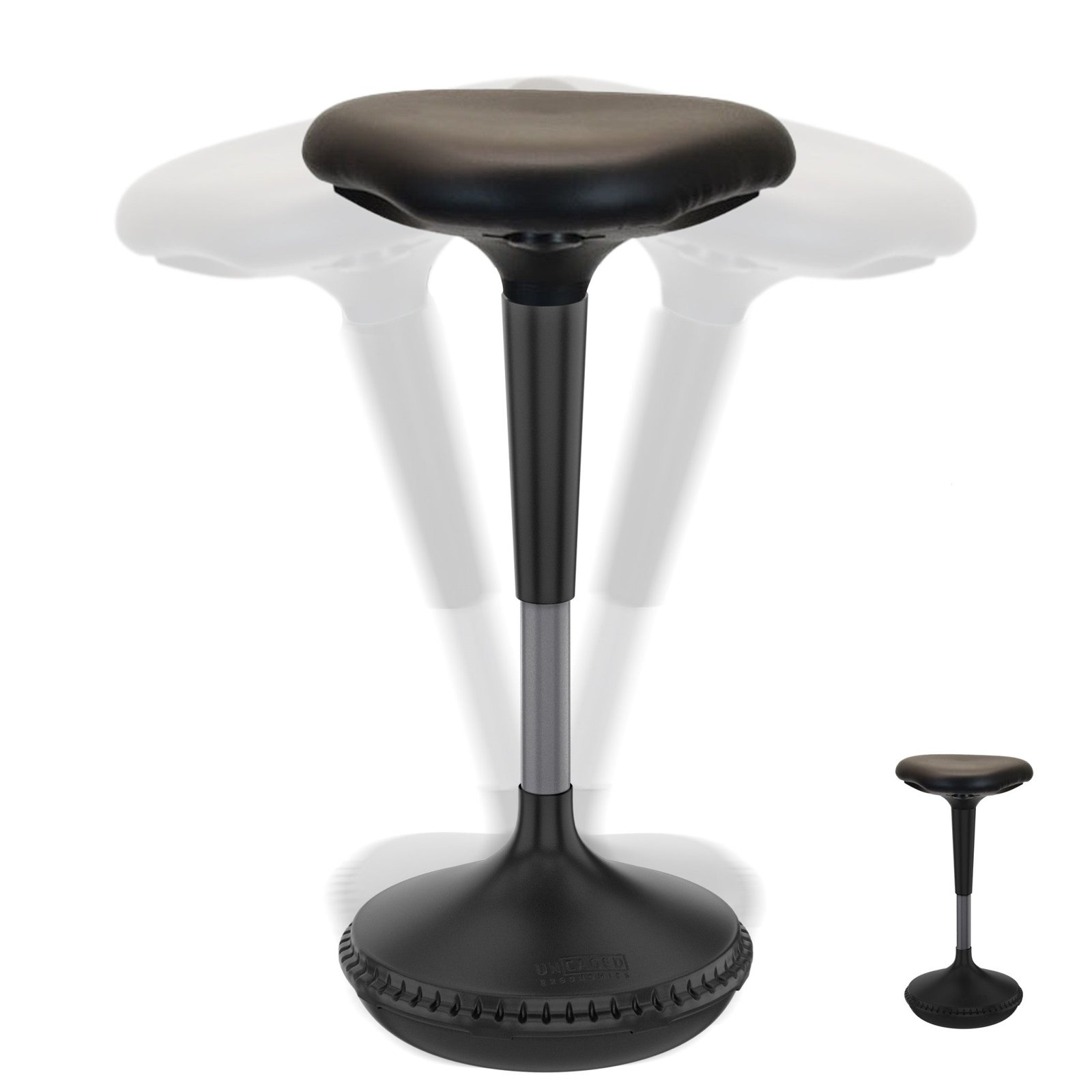hms black tall triangle seat swivel active balance chair for living room use