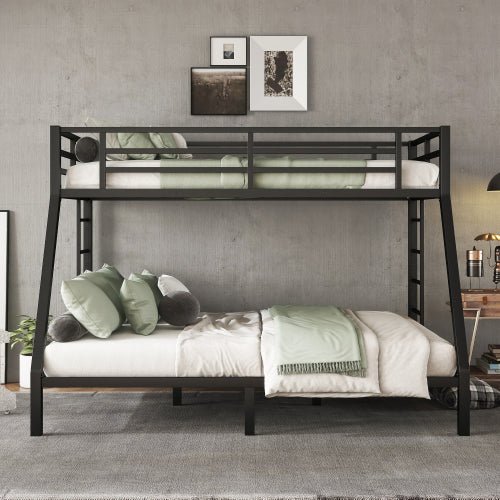 fcj metal twin xl over queen bunk bed for teens and adults space saving noise reduced no box spring needed iron frame