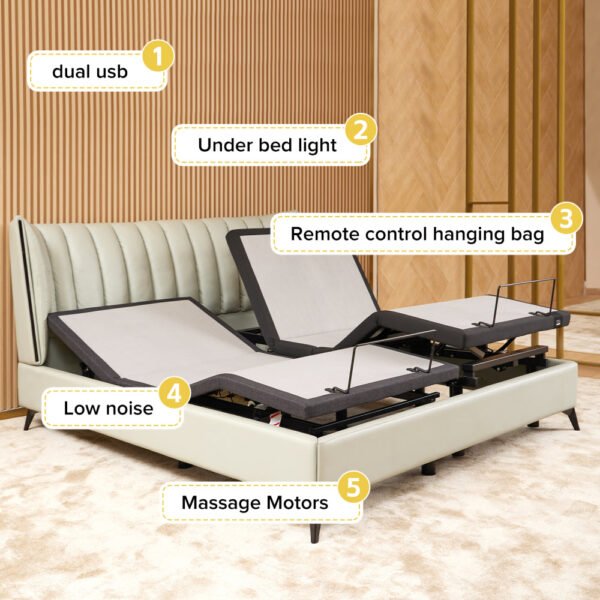 ergonomic twin xl size adjustable bed, zero gravity base for stress management w/head and foot incline, wireless remote control