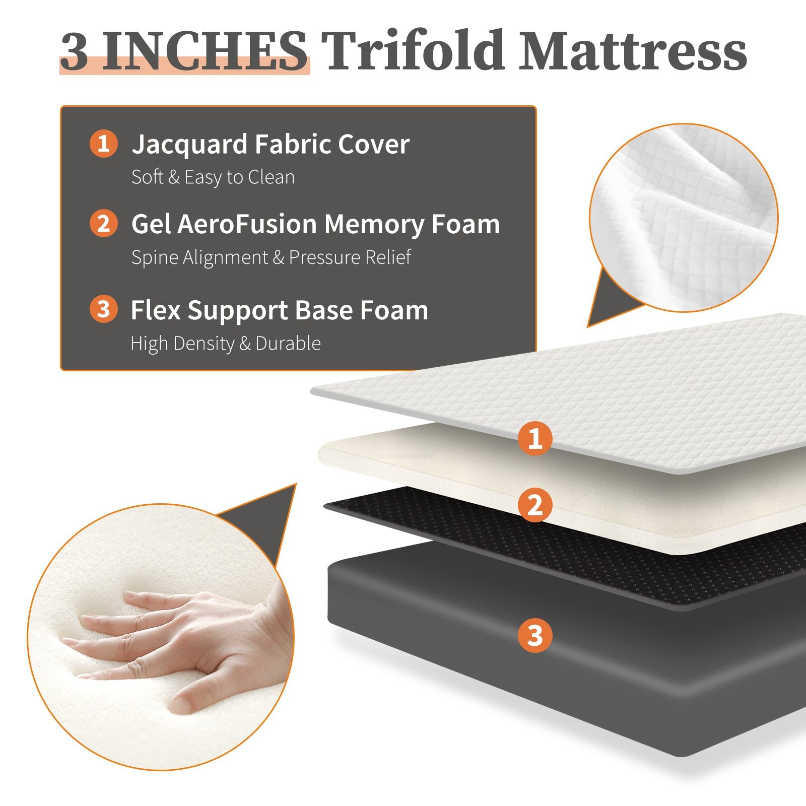 fcj triple fold mattress enhance comfort with triple folding technology