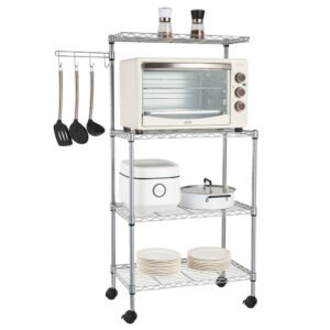 4 tier kitchen bakers rack microwave oven stand storage cart workstation shelf for kitchen islands & carts
