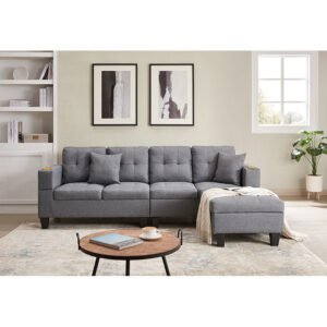 winforce genuine living room gray velvet couch divano letto sofa set furniture
