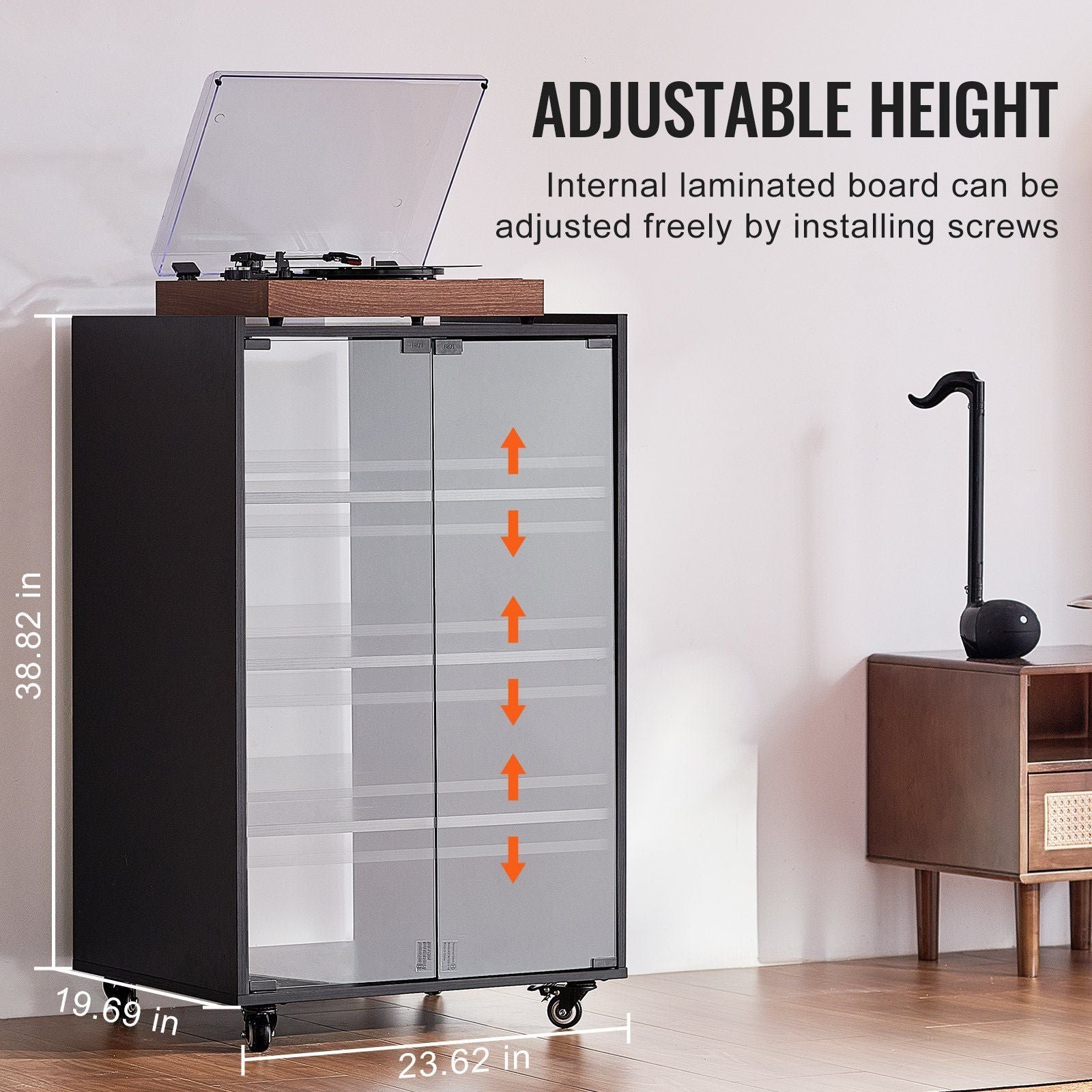 5 tier av media stand wheels black wooden audio video storage cabinet for dvd players cable boxes games consoles