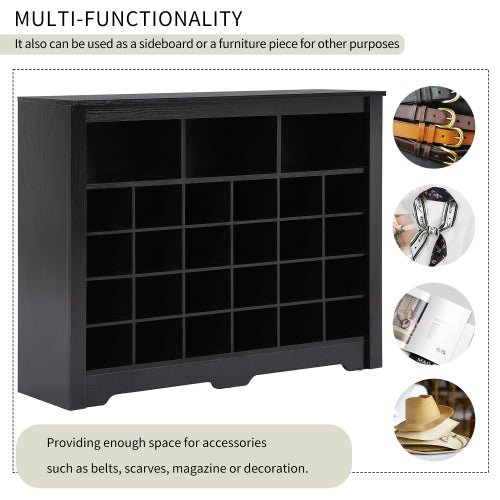 stylish modern 24 compartment shoe cabinet high quality corridor sideboard multifunctional console for bedroom living room black