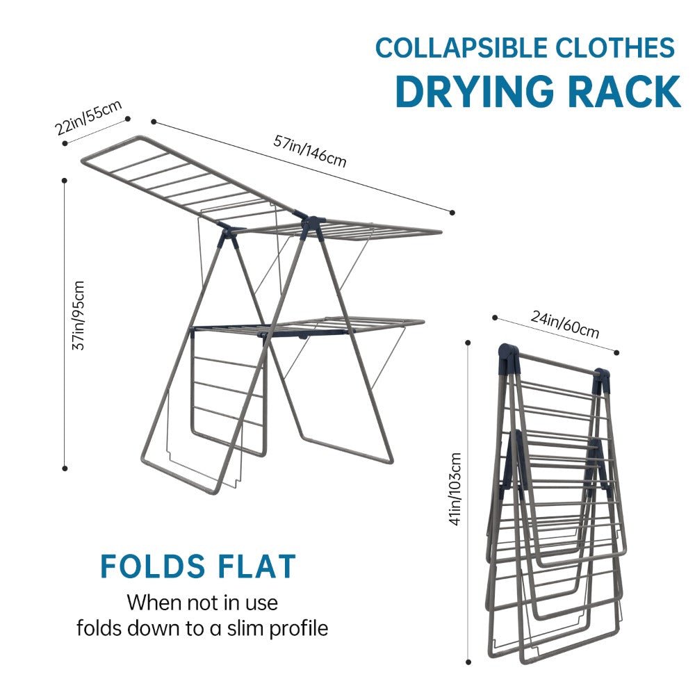 1pc, clothes drying rack foldable, foldable laundry drying rack, free standing large drying rack, grey