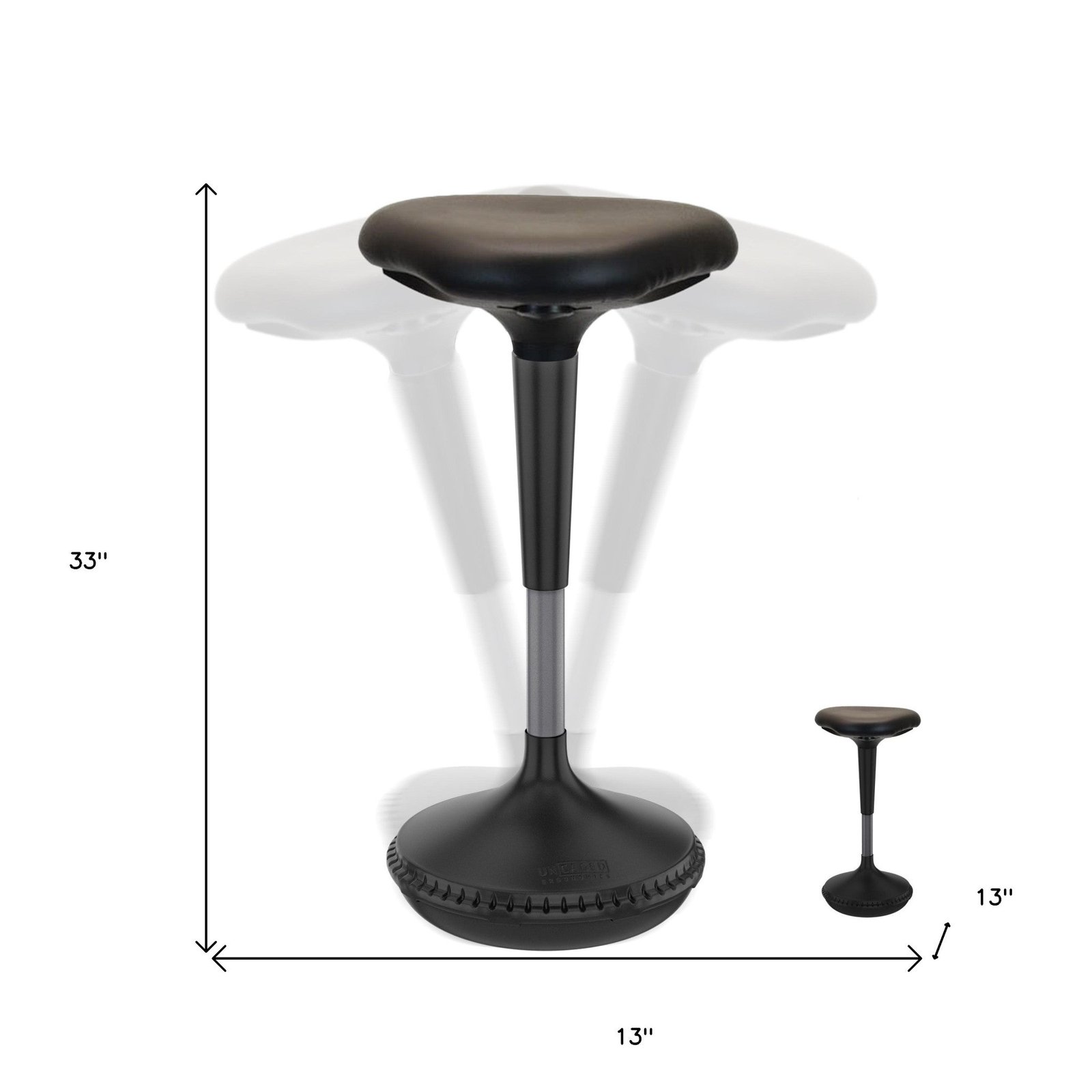 hms black tall triangle seat swivel active balance chair for living room use