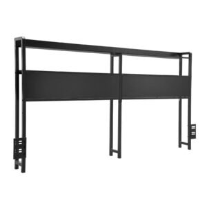 black freestanding led light charging station headboard for king size bed 2 shelves adjustable height easy bedroom furniture