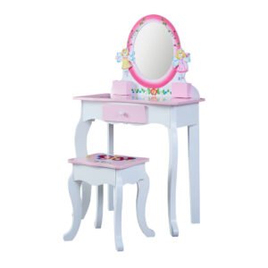 wooden makeup dresser furniture girls mirrored dressing table for kids