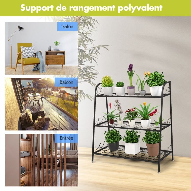 3 tier metal plant stand shelf display rack for shoes flowers and pot multifunctional home décor