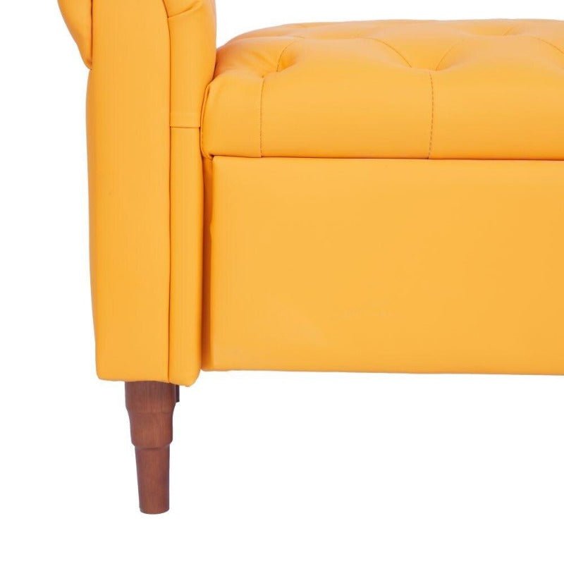 2081 pu leather storage sofa stool orange