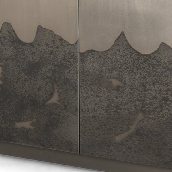 hms 30" gray distressed metal textured door accent cabinet double door kitchen cabinets