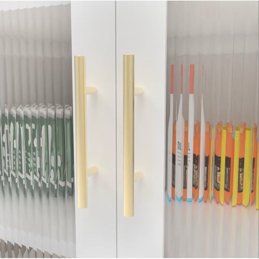 2 door fluted glass living room cabinet
