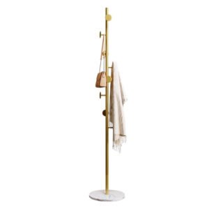 coat rack with brass gold round hooks marble base freestanding coat hanger for entryway