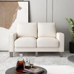 modern loveseat for living room comfortable sofa in attractive fabric