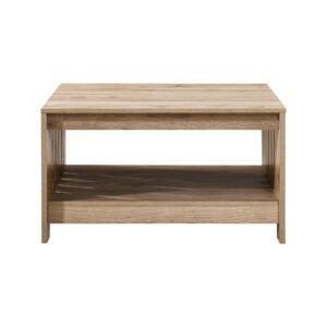 31.5 inch black oak square wood coffee table