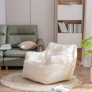 modern design soft teddy tufted foam bean bag chair fcj sofas with fabric upholstery and shredded foam fill
