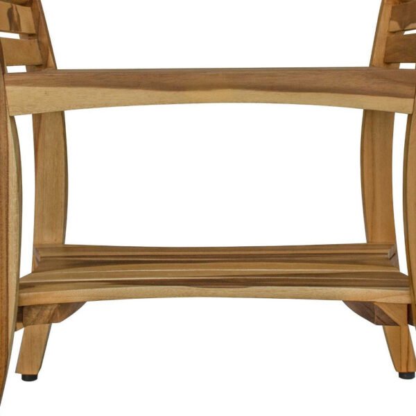 24" natural solid teak wood shower bench with handles versatile usage in bathroom bedroom living room kitchen or school