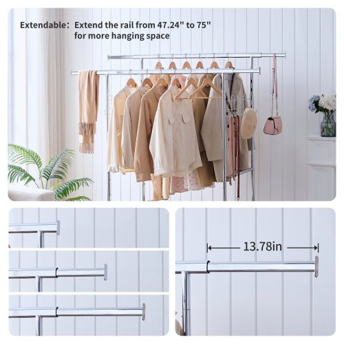 double clothing racks on wheels rolling clothes rack heavy duty portable collapsible commercial garment rack