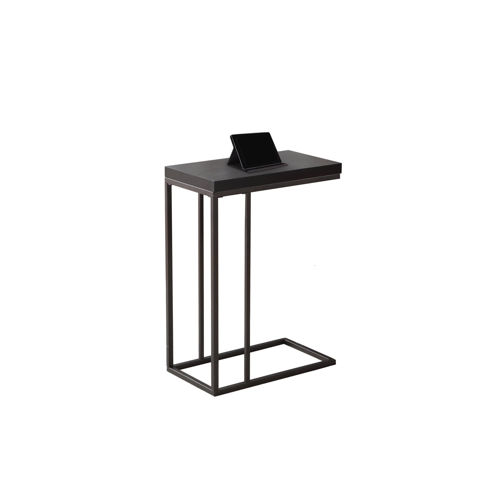 homeroots 18.25" x 10.25" x 25.25" cappuccino particle board metal accent table