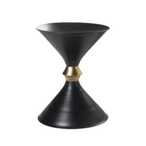 18" black iron hms end table for living room furniture