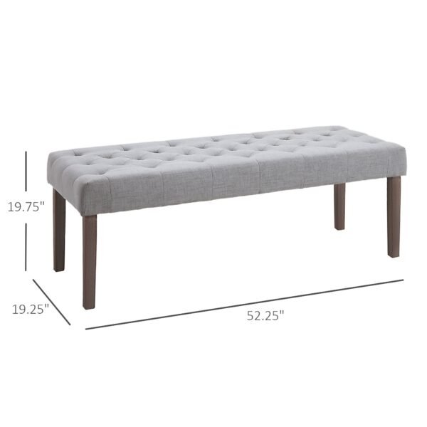 homcom simpletufted grey ottoman accent bench comfortable cushion & fashionable modern design for bedroom furniture
