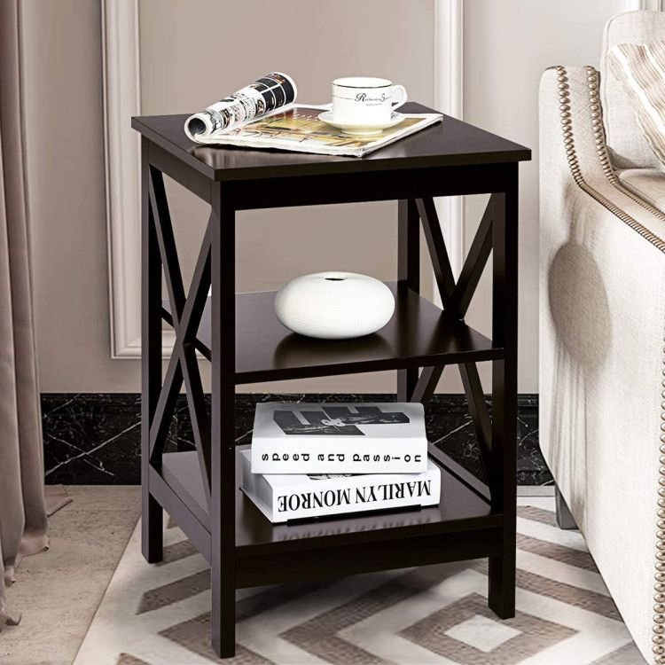 x design 3 tier nightstands with storage shelves for living room and bedroom