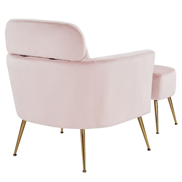 single flannelette indoor leisure chair half disassembled with gold feet and pedals pink for living room