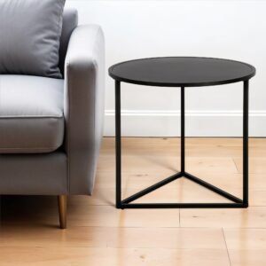 22" black steel round end table hms living room furniture