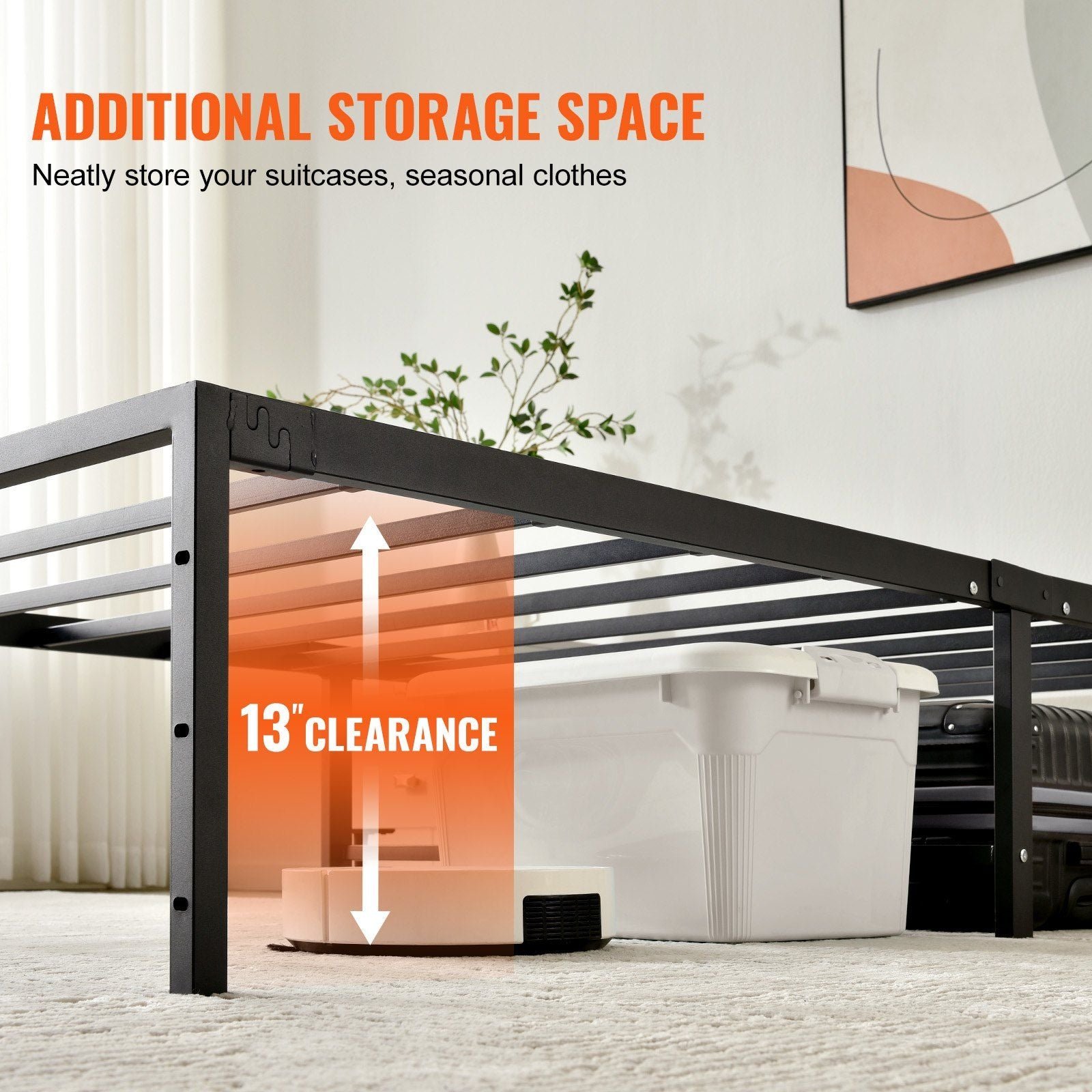 14 inch twin metal bed frame platform no box spring needed easy assembly noise free embedded mattress foundation steel slat