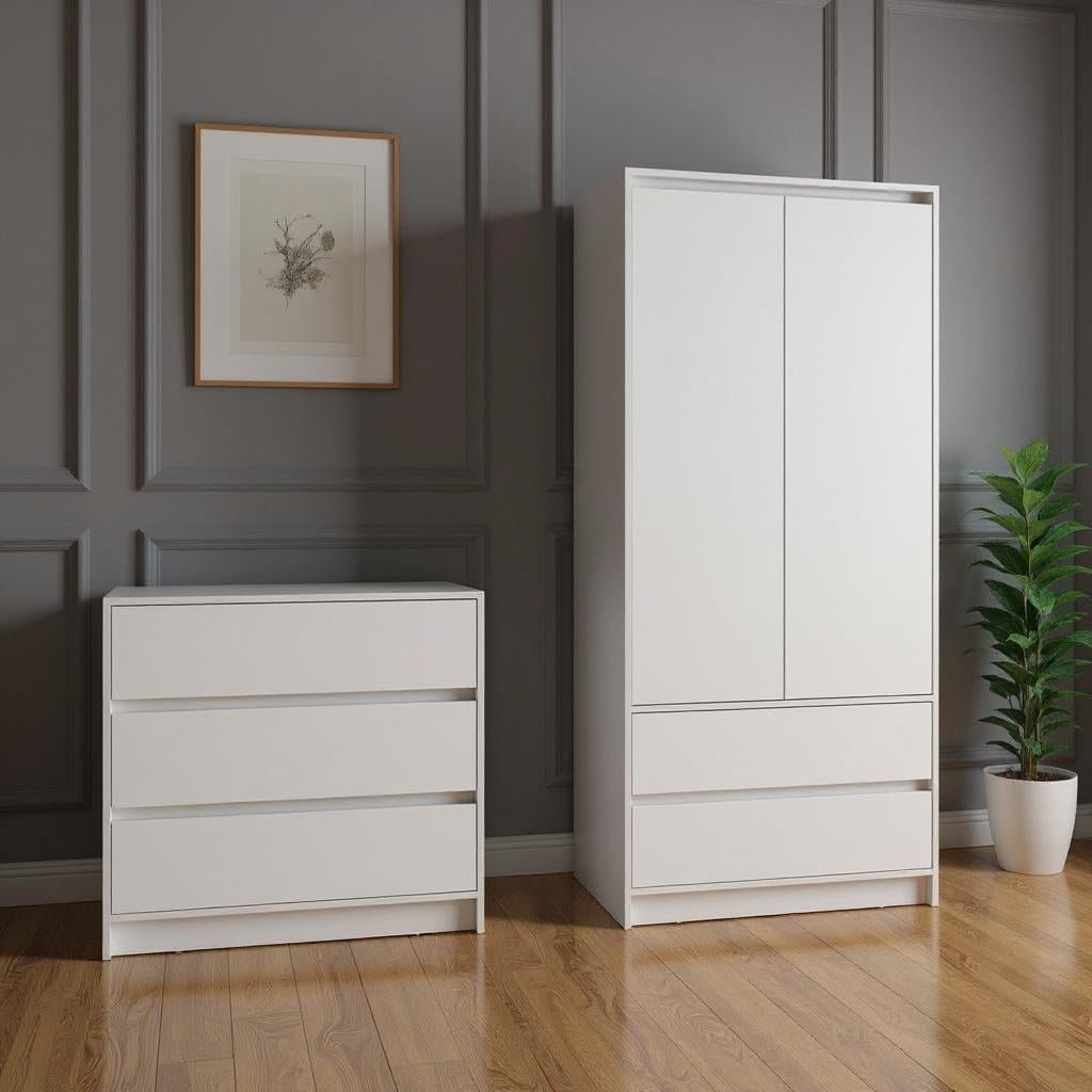 hms king size two piece white bedroom set modern european style solid wood mdf wood reclining storage for home furniture