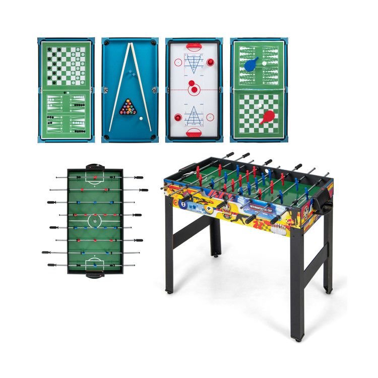 12 in 1 combo gaming table set for foosball air hockey pool chess ping pong