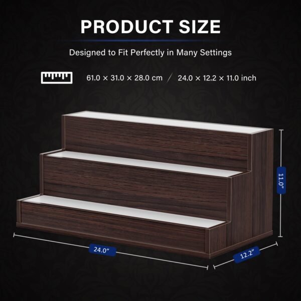 24 inch led lighted liquor bottle display shelf wood panel style bar display shelves