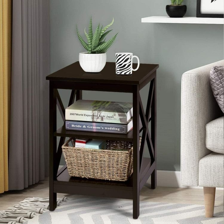 x design 3 tier nightstands with storage shelves for living room and bedroom