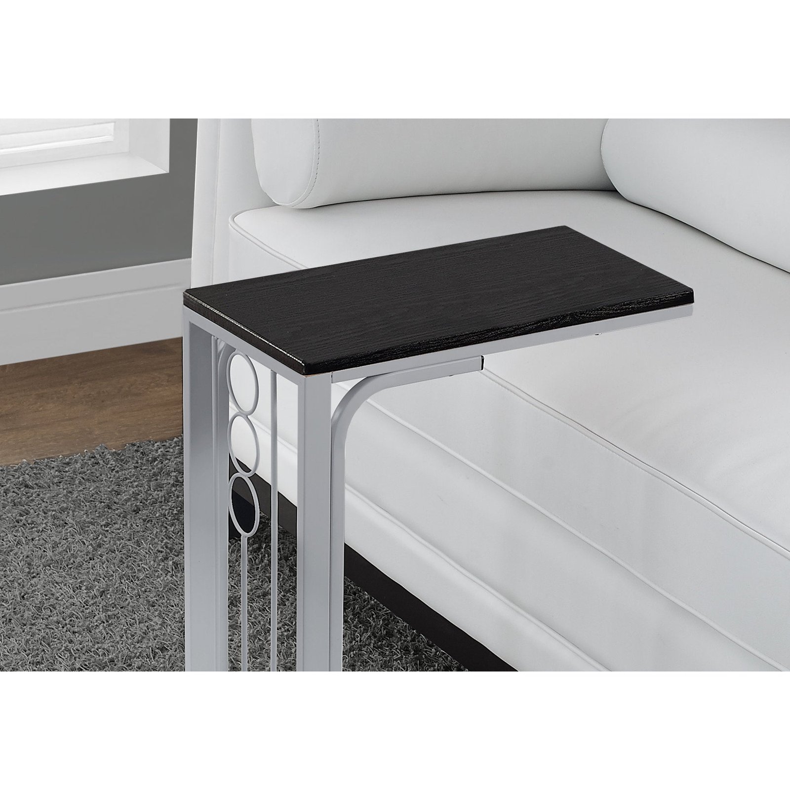homeroots 16" x 9" x 24.5" blacksilver mdf and metal accent table