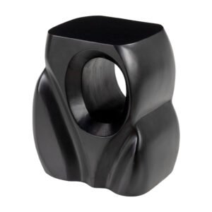 16" black solid wood figurine end table hms living room furniture