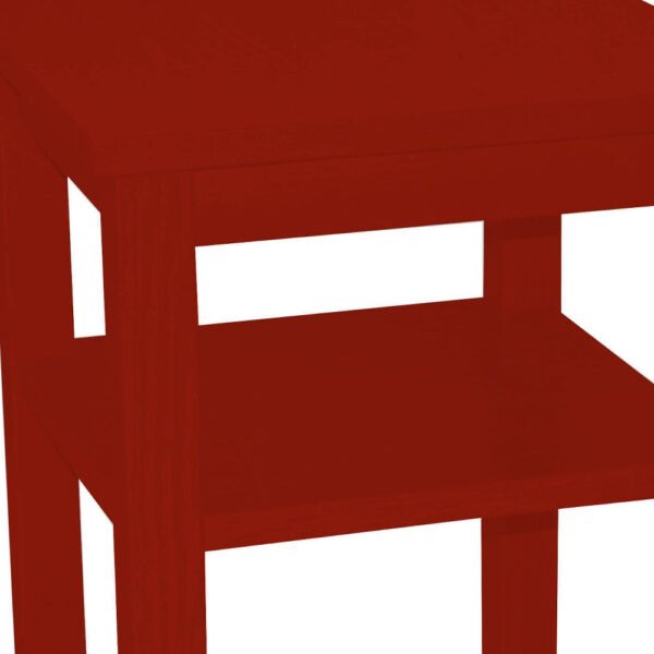 28" red solid wood nightstand wireless charging luxury antique modern design for apartment hospital bedroom bedside cabinet