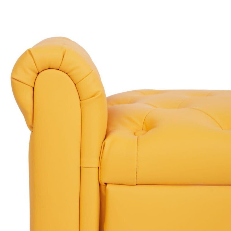 2081 pu leather storage sofa stool orange