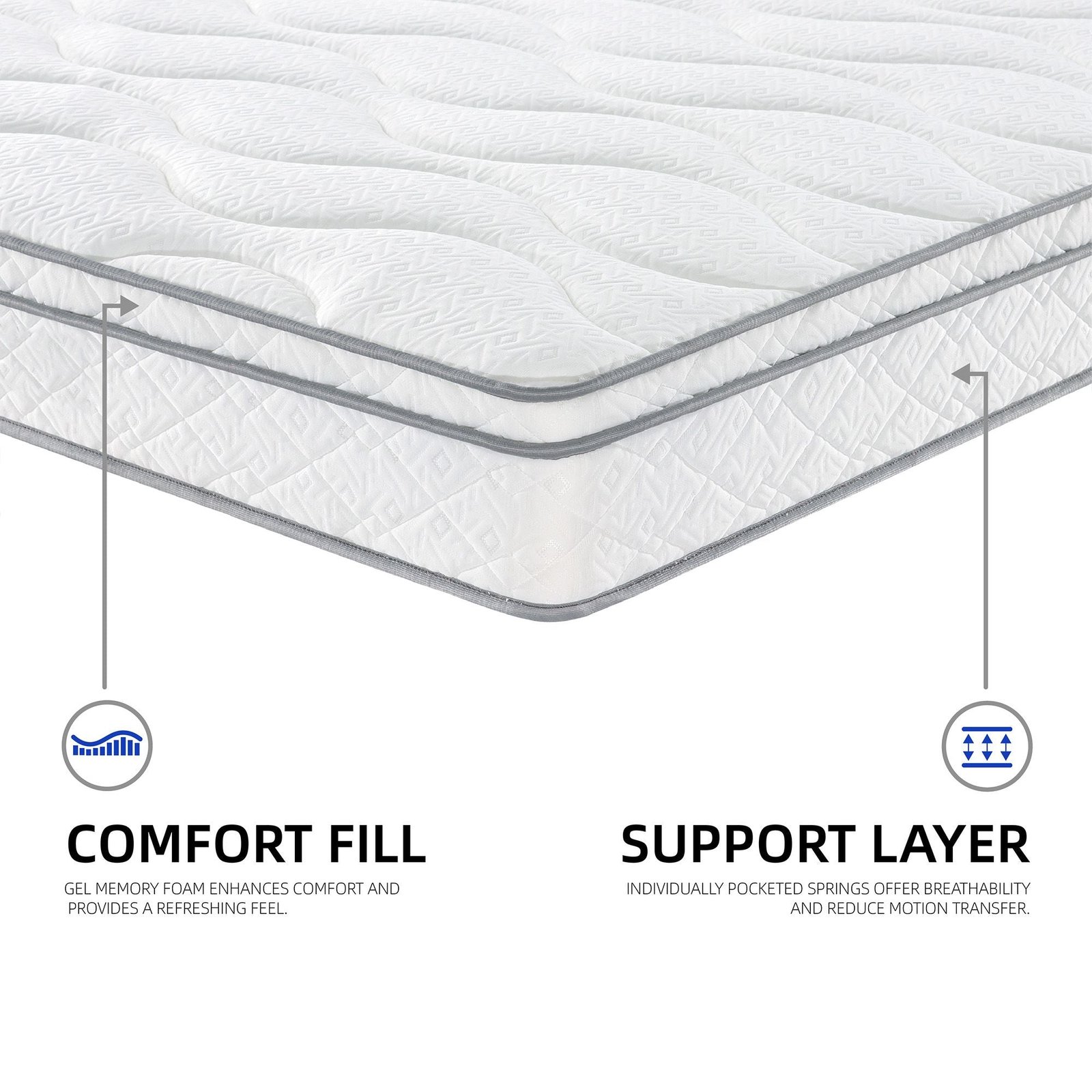 certipur us certified king size 10 inch hybrid mattress gel memory foam individually wrapped pocket coils breathable durable
