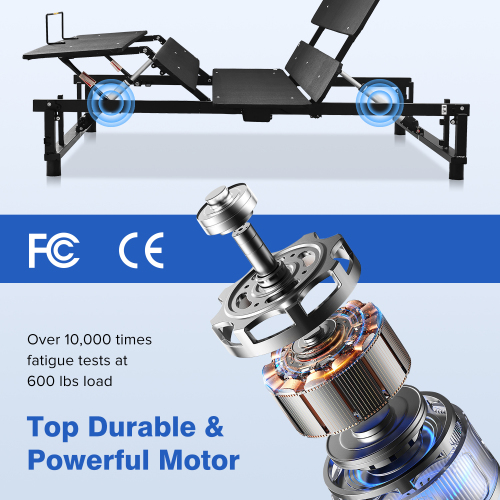 adjustable king size bed base frame zero gravity fcj quiet motor head/foot incline for bedroom furniture apartment queen storage