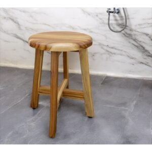 hms 18" natural brown backless bar chair elegant bathroom furniture