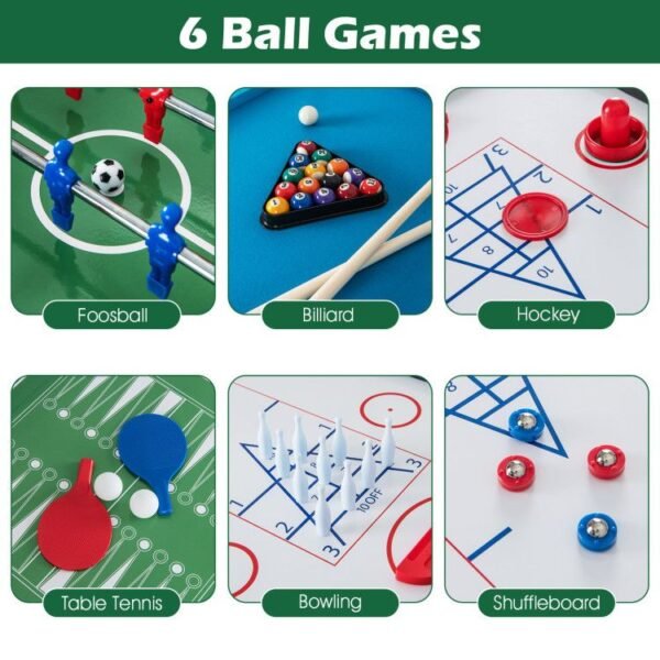 12 in 1 combo gaming table set for foosball air hockey pool chess ping pong